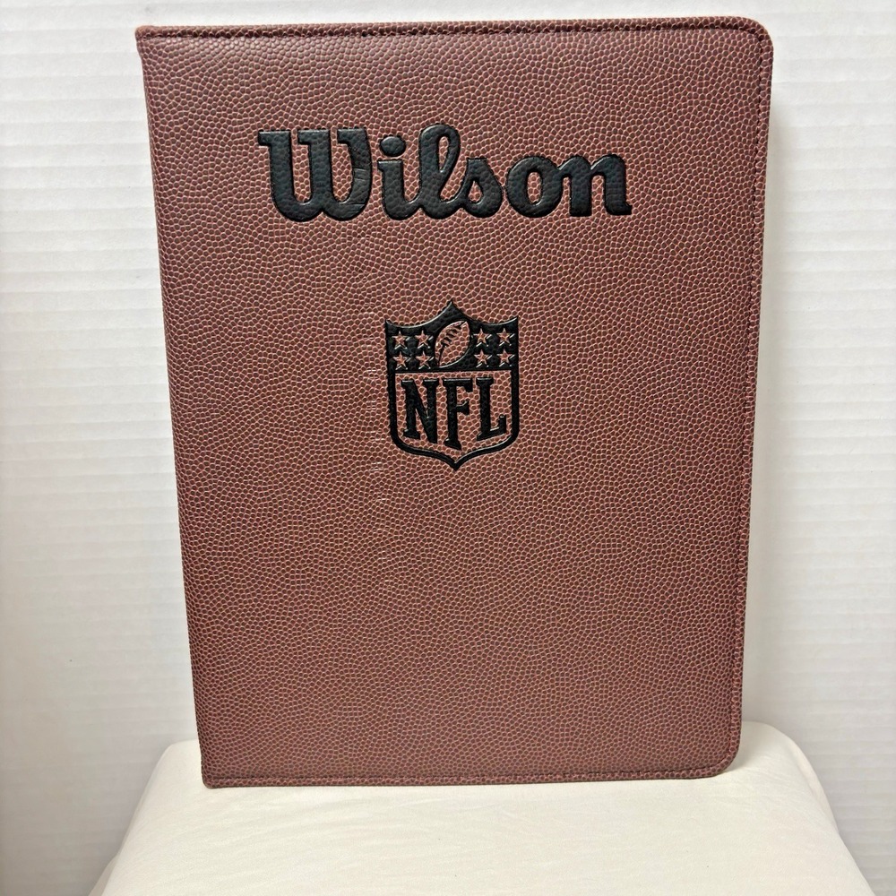 Wilson NFL football Texture Leather Notepad Holder Folder With Paper